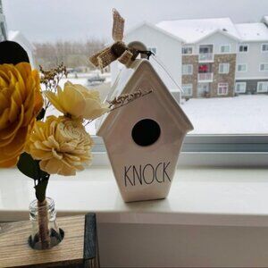 Rae Dunn | "Knock" Cream Ceramic Birdhouse